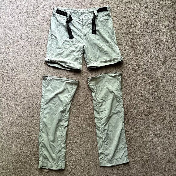 Columbia Pants Womens 4 (30x30) Nylon Titanium Omni Dry Mid Rise Zip Off Belted - Picture 1 of 14
